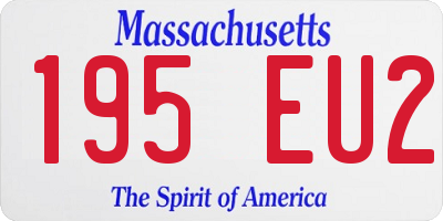 MA license plate 195EU2