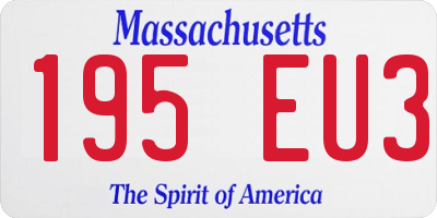 MA license plate 195EU3