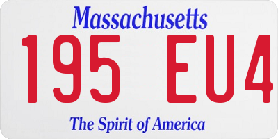 MA license plate 195EU4