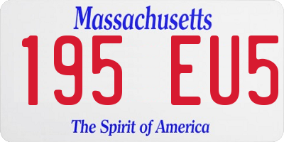 MA license plate 195EU5