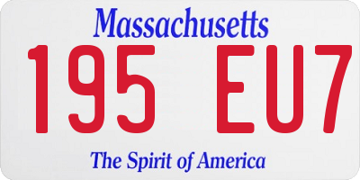 MA license plate 195EU7