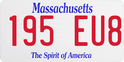 MA license plate 195EU8