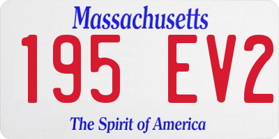 MA license plate 195EV2