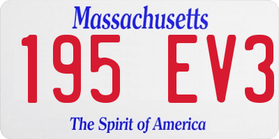 MA license plate 195EV3