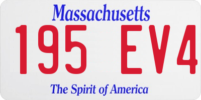 MA license plate 195EV4