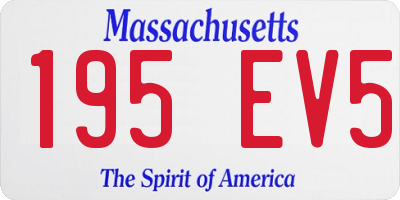 MA license plate 195EV5