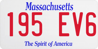 MA license plate 195EV6