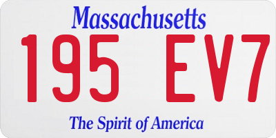 MA license plate 195EV7