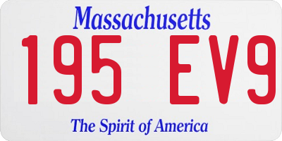 MA license plate 195EV9