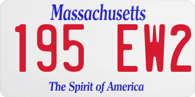 MA license plate 195EW2