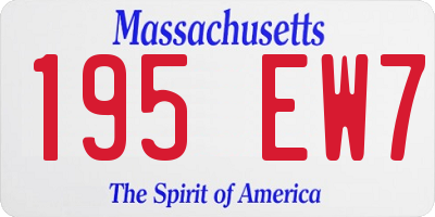 MA license plate 195EW7