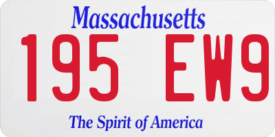 MA license plate 195EW9