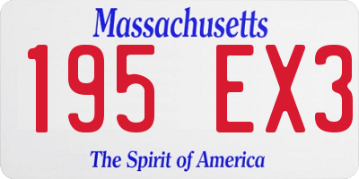 MA license plate 195EX3