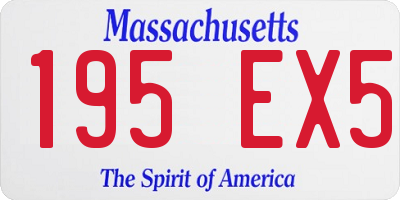 MA license plate 195EX5
