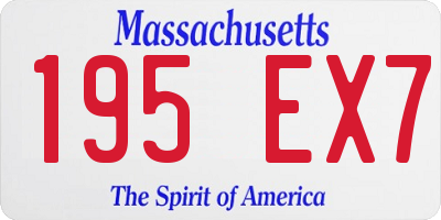 MA license plate 195EX7