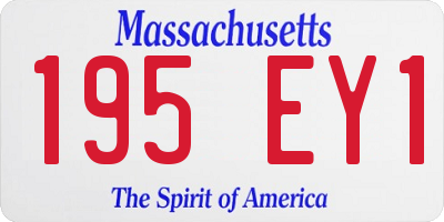 MA license plate 195EY1