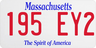 MA license plate 195EY2