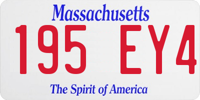 MA license plate 195EY4