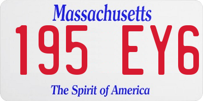 MA license plate 195EY6