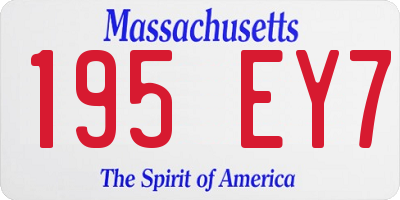 MA license plate 195EY7