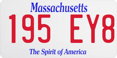 MA license plate 195EY8