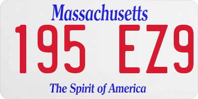 MA license plate 195EZ9