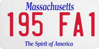 MA license plate 195FA1