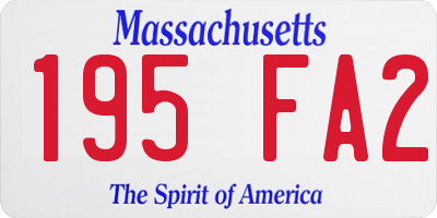 MA license plate 195FA2