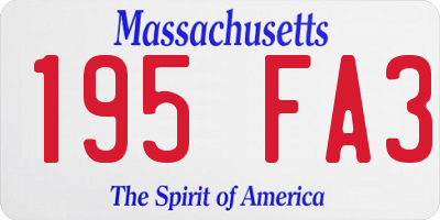 MA license plate 195FA3