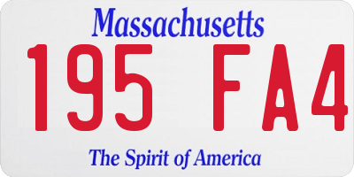 MA license plate 195FA4