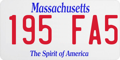 MA license plate 195FA5