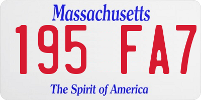 MA license plate 195FA7