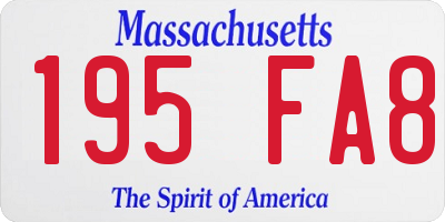 MA license plate 195FA8
