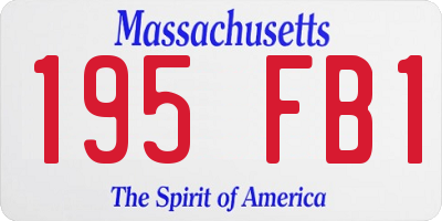 MA license plate 195FB1