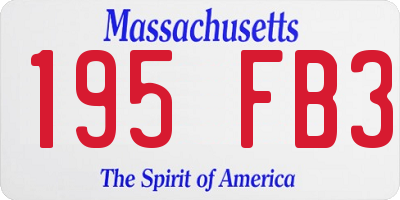 MA license plate 195FB3