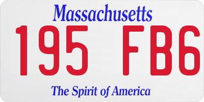MA license plate 195FB6