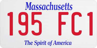 MA license plate 195FC1