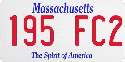 MA license plate 195FC2