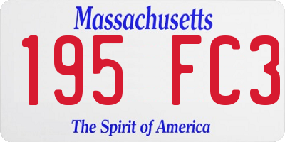MA license plate 195FC3