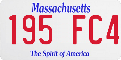 MA license plate 195FC4