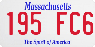 MA license plate 195FC6