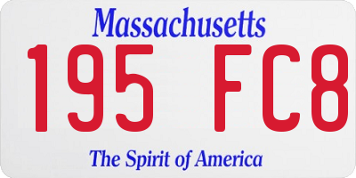 MA license plate 195FC8