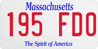 MA license plate 195FD0