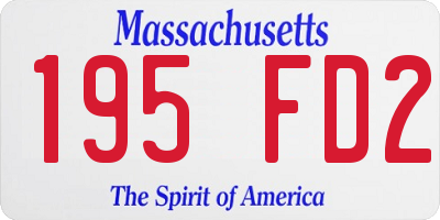 MA license plate 195FD2