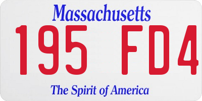 MA license plate 195FD4