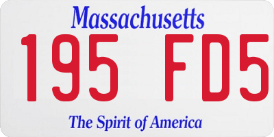 MA license plate 195FD5