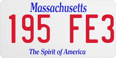 MA license plate 195FE3