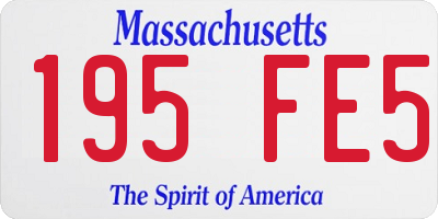 MA license plate 195FE5