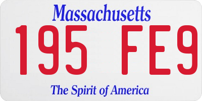 MA license plate 195FE9