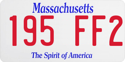 MA license plate 195FF2
